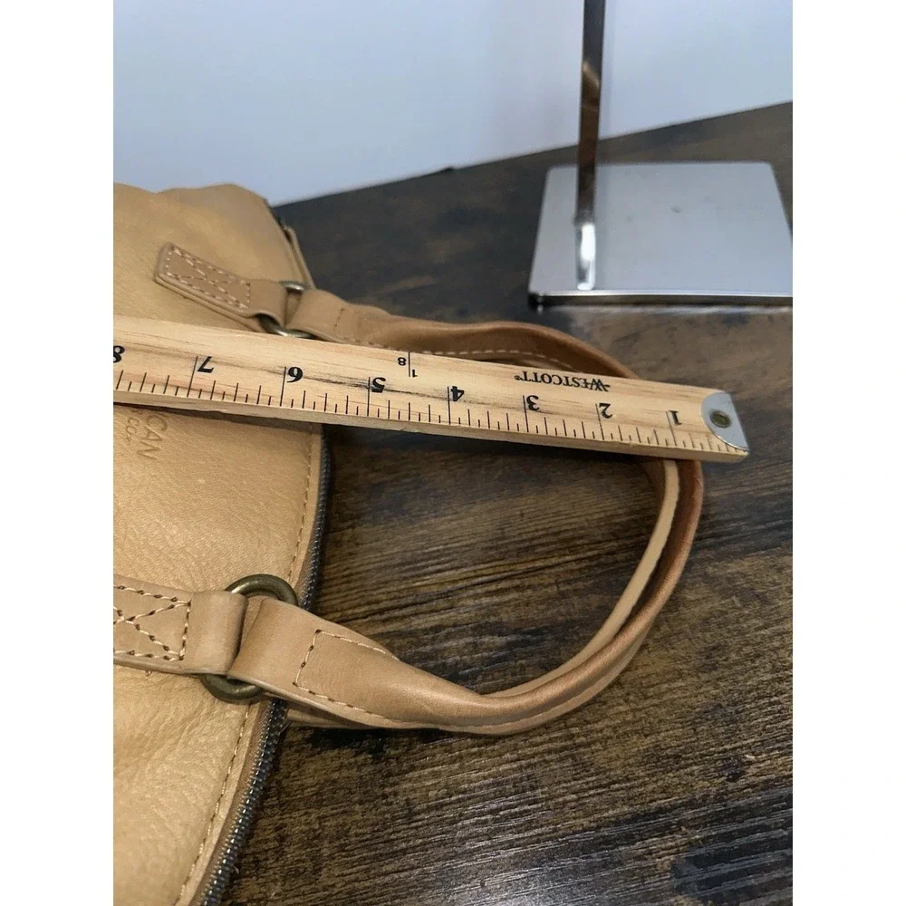 American Leather Co Tan Satchel Shoulder Crossbody Bag Large Genuine Leather